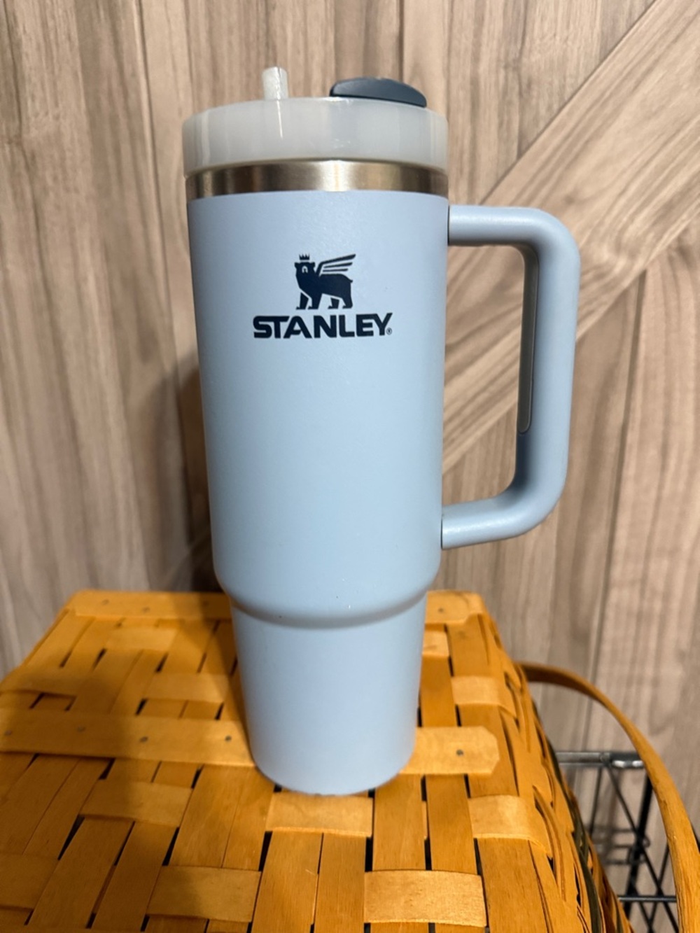 Stanley Pale Blue Travel Tumbler with Handle